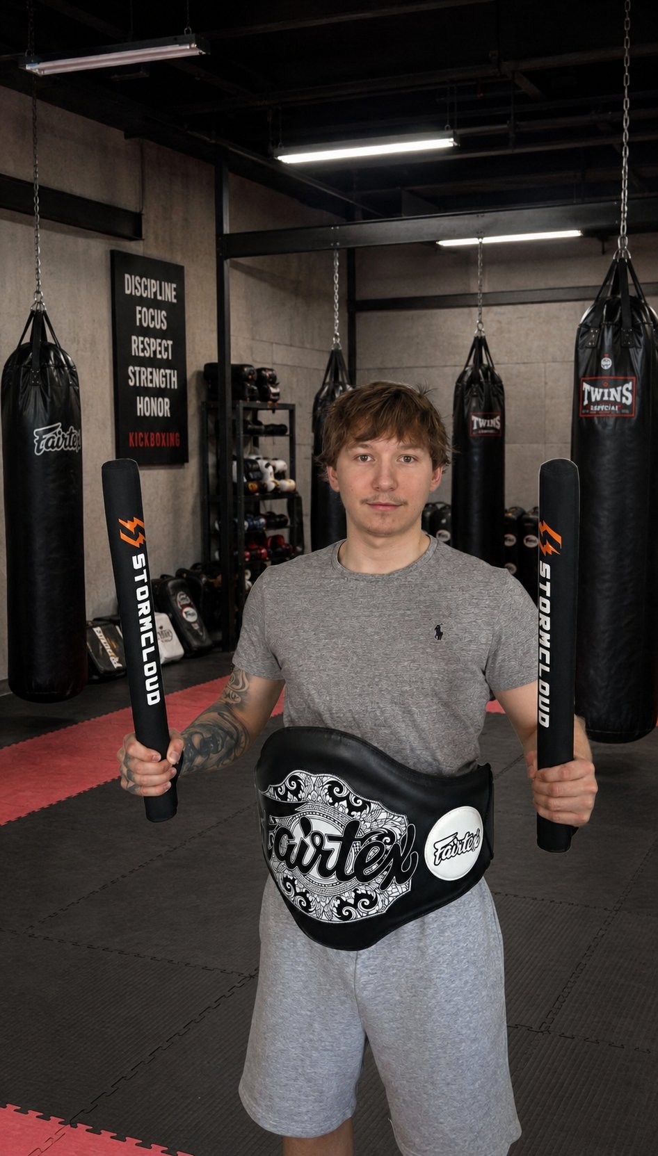Adrian na sali kickboxingu
