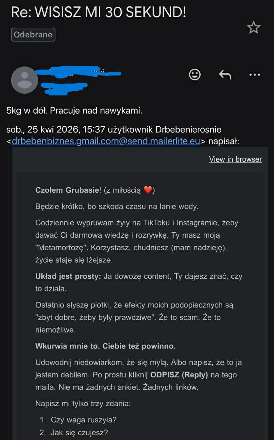 Opinia uczestnika: minus 5 kg
